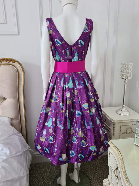 Lindy Bop - Lana Teacups Purple Dress - HerSecretCloset.co.uk