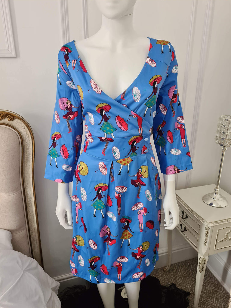 Lindy Bop Kailin Blue Girls Wiggle Dress HerSecretCloset