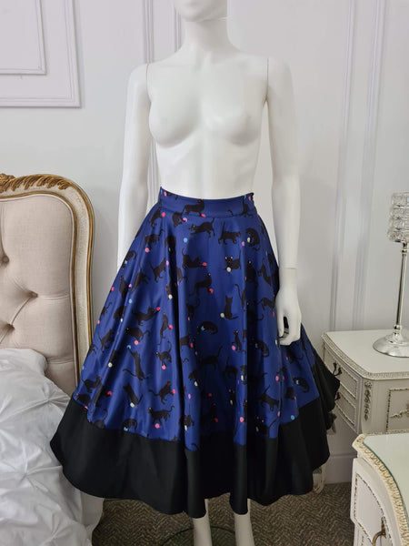 Lindy Bop – Ohlson Cats With Wool Print Circle Skirt - HerSecretCloset.co.uk