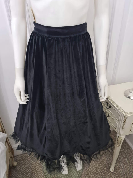 Lindy Bop Pryia Black Velvet Skirt - HerSecretCloset.co.uk