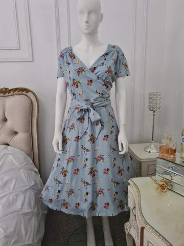 Lindy Bop Dawn Pansy Floral Summer Dress - HerSecretCloset.co.uk