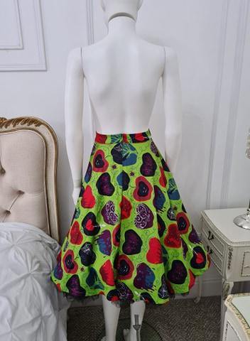 Lindy Bop Pepper Bad Apple Green Skirt - HerSecretCloset.co.uk