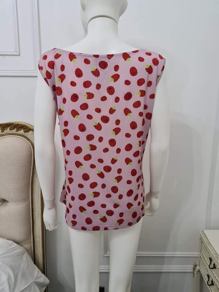 Pink Davonna Raspberries Pink Printed Jersey Top - HerSecretCloset.co.uk