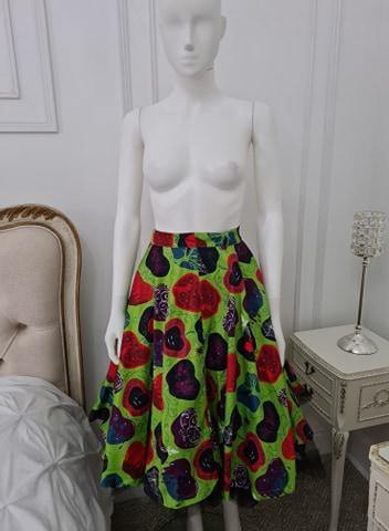 Lindy Bop Pepper Bad Apple Green Skirt - HerSecretCloset.co.uk