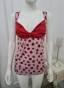 Pink Davonna Raspberries Pink Printed Jersey Top - HerSecretCloset.co.uk