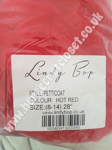 Lindy Bop Red Tulle Petticoat Underskirt size 8-14 - HerSecretCloset.co.uk