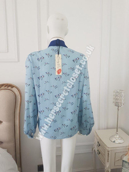 Lindy Bop Mima Snowey Bird  Snow Blouse - HerSecretCloset.co.uk