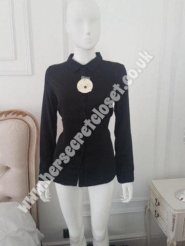 Lindy Bop Classic Vintage Inspired Sarah Black Blouse - HerSecretCloset.co.uk