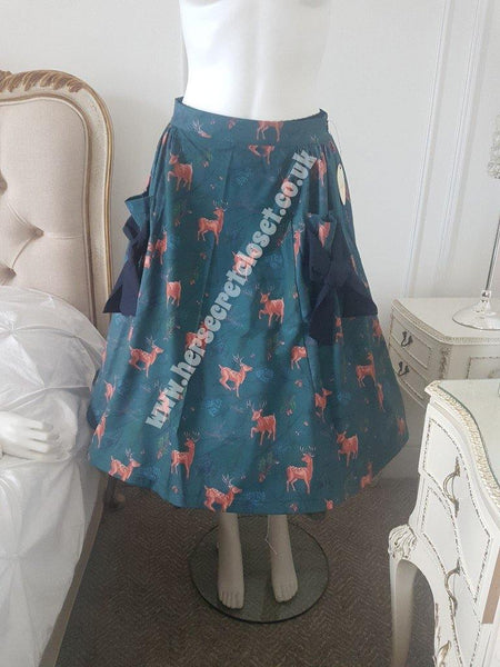 Lindy Bop Lovi Winter Deer Swing Skirt - HerSecretCloset.co.uk