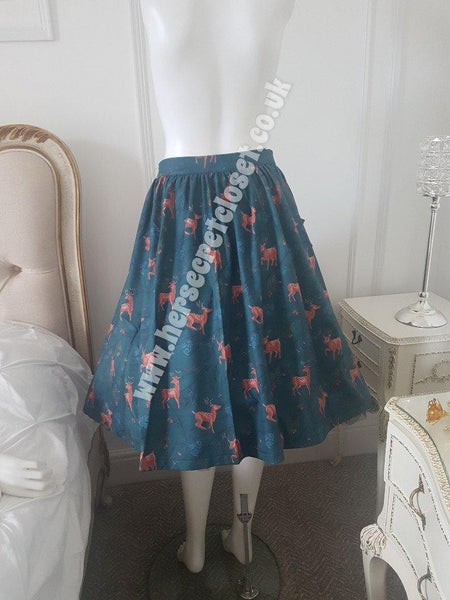 Lindy Bop Lovi Winter Deer Swing Skirt - HerSecretCloset.co.uk