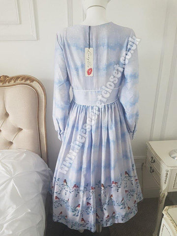 Lindy Bop Kara Snowy Robin Dress - HerSecretCloset.co.uk