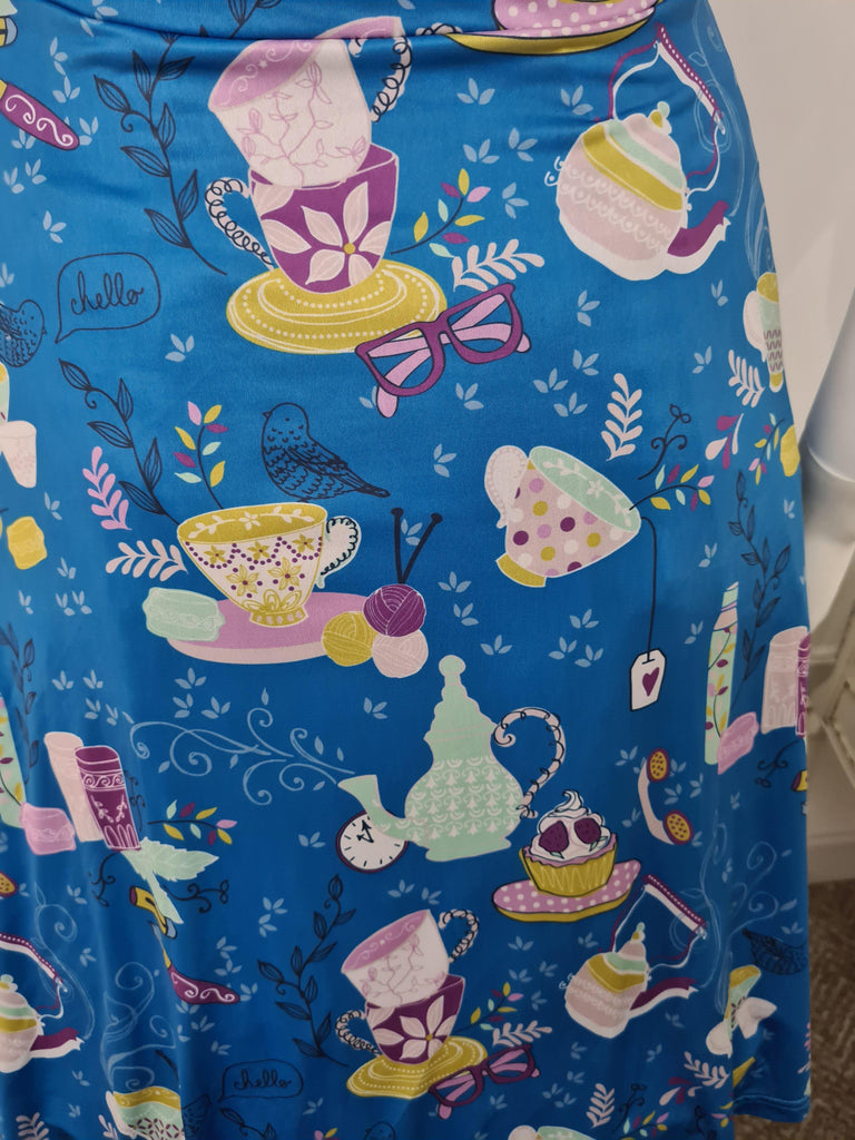 Lindy Bop Camilla Blue Teacups Stretchy Dress – HerSecretCloset.co.uk