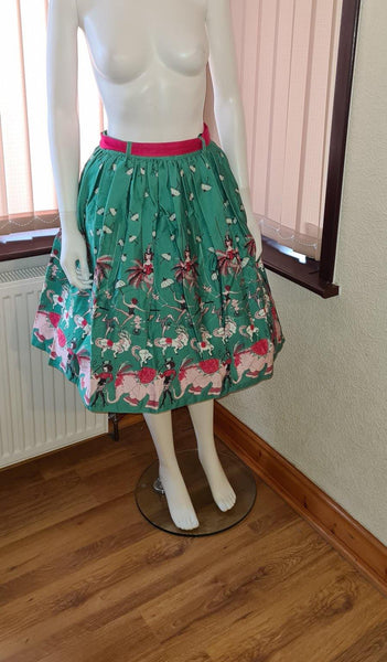 Lindy Bop Rare Vintage Casey Print Swing Skirt - HerSecretCloset.co.uk