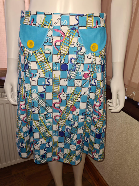 Kelly Vintage Retro Skirt Snakes and Ladders - HerSecretCloset.co.uk