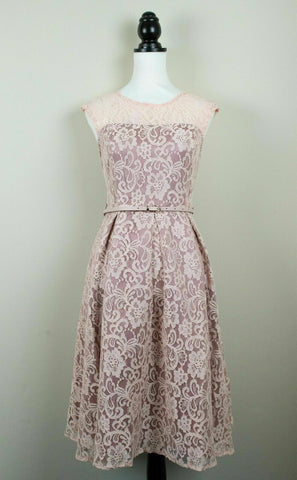 Lindy Bop Aleena Peach Lace Vintage Wedding Bridesmaid Dress