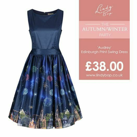 Audrey Edinburgh Lindy Bop Swing Dress Bonfire Fireworks City Dress