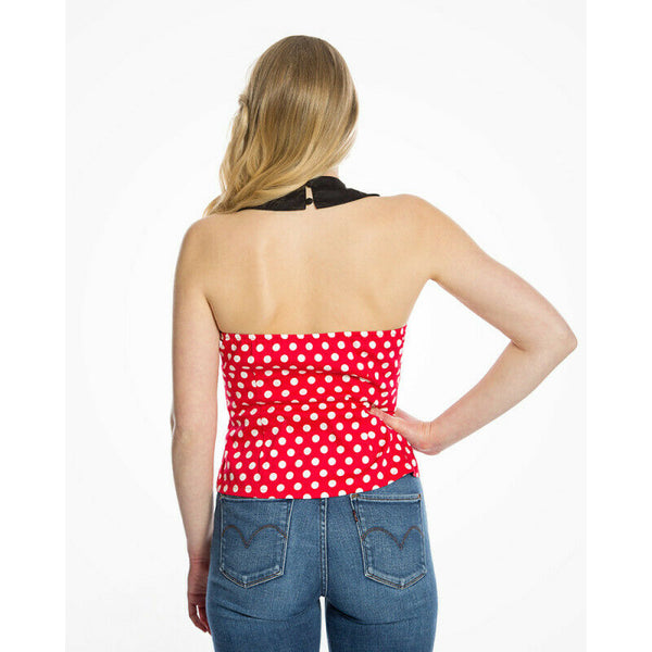 Lindy Bop Vintage Melissa Red Polka Dot Halterneck Top