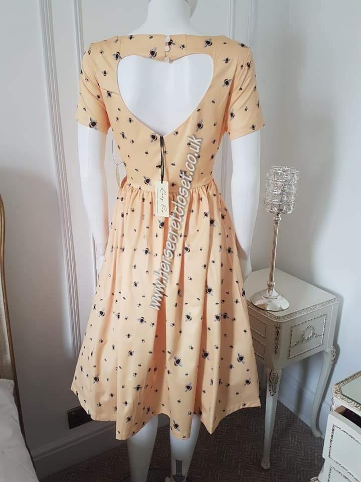 Lindy Bop Brittany Yellow Bee Swing Dress HerSecretCloset