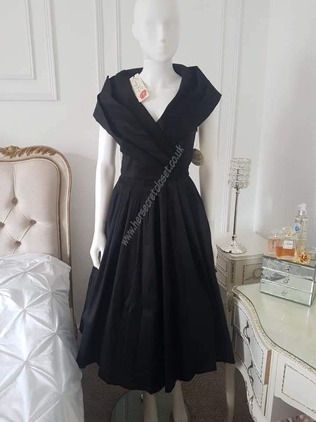 Lindy Bop Amber Black Occasion Swing Dress - HerSecretCloset.co.uk