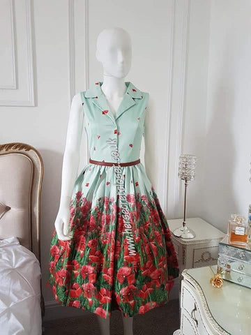 Lindy Bop Matilda Poppy Field Retro Pin-up dress - HerSecretCloset.co.uk