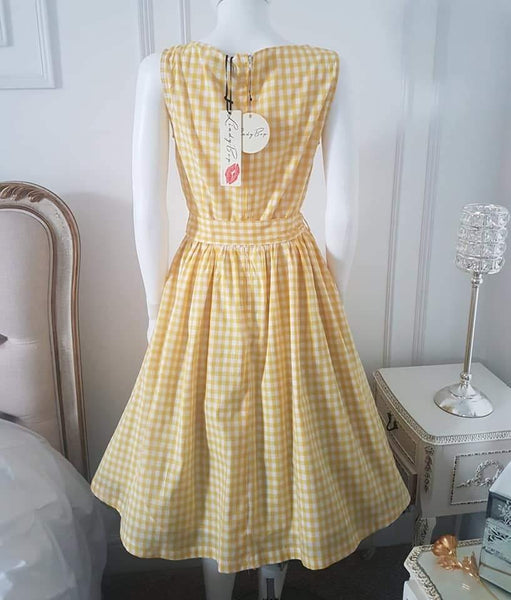 Lindy Bop Audrey Sunny Gingham Swing Dress - HerSecretCloset.co.uk