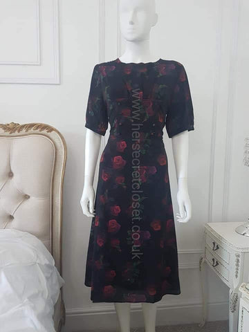 Lindy Bop Amelia May Rustic Rose Tea Dress - HerSecretCloset.co.uk