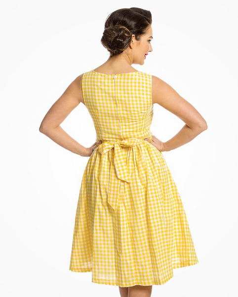 Lindy Bop Audrey Sunny Gingham Swing Dress - HerSecretCloset.co.uk