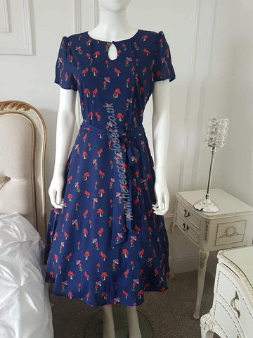 Lindy Bop Bretta Navy Toadstools Tea Dress - HerSecretCloset.co.uk