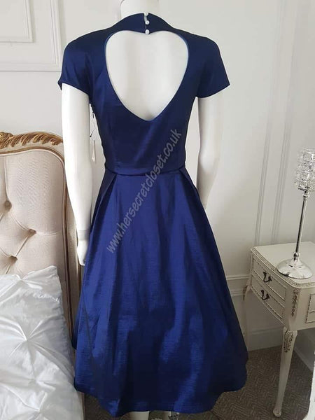 Lindy Bop Celestine Sapphire Tafetta Swing Dress - HerSecretCloset.co.uk