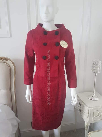 Lindy Bop Mildred Red Pencil Dress and Jacket (Two Piece set) - HerSecretCloset.co.uk