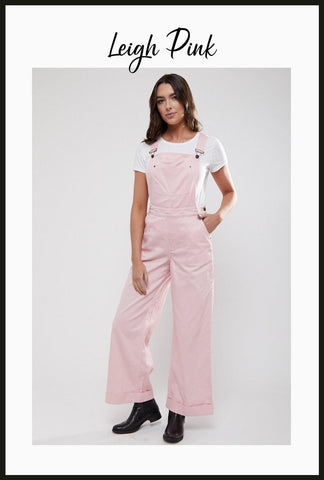 Lindy Bop Leigh Pink Denim Dungarees - HerSecretCloset.co.uk