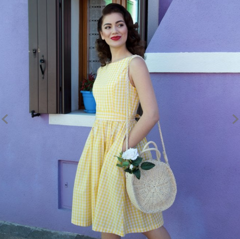 Lindy Bop Audrey Sunny Gingham Swing Dress