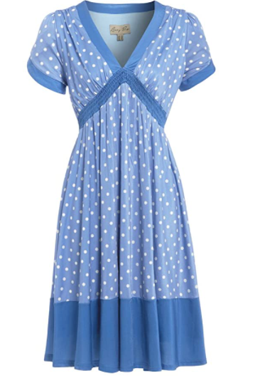 Lindy Bop Ariadne' Blue Polka Dot Tea Dress