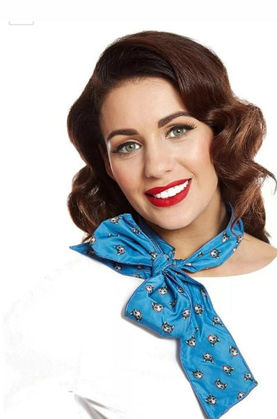 Lindy Bop  - Teal Neck Tie Scarf Hair Wrap - HerSecretCloset.co.uk