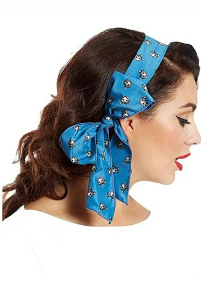 Lindy Bop  - Teal Neck Tie Scarf Hair Wrap - HerSecretCloset.co.uk