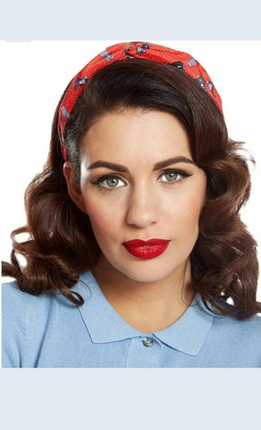 Lindy Bop Headband  RED CAT Turban - HerSecretCloset.co.uk