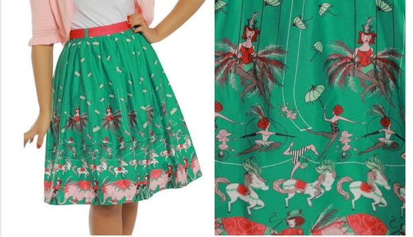 Lindy Bop Rare Vintage Casey Print Swing Skirt - HerSecretCloset.co.uk