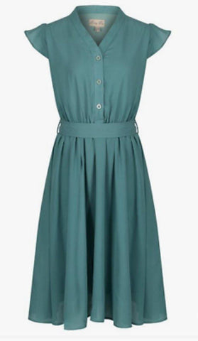 Lindy Bop Kody Sage Green Classic Dress - HerSecretCloset.co.uk