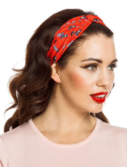 Lindy Bop Red Cat Turban Headband Hairband Hair Accessories - HerSecretCloset.co.uk