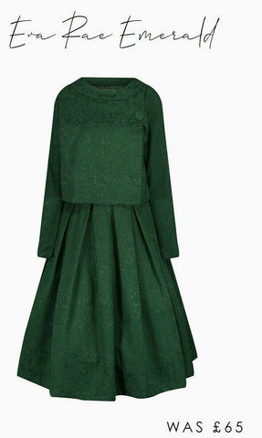 Lindy Bop 'Eva Rae' Emerald Swing Dress and Jacket Twin Set - HerSecretCloset.co.uk