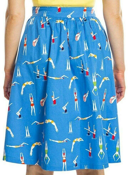 Lindy Bop Pryia Blue Swimmers Skirt - HerSecretCloset.co.uk