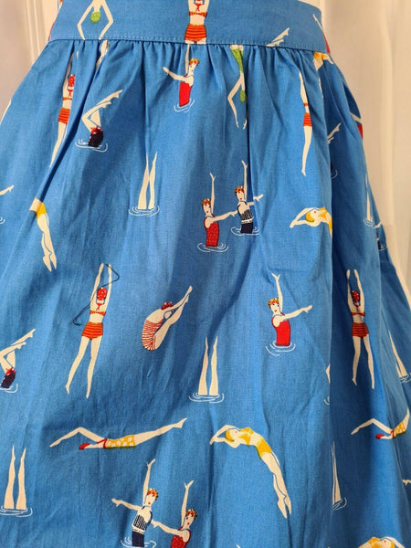 Lindy Bop Pryia Blue Swimmers Skirt - HerSecretCloset.co.uk