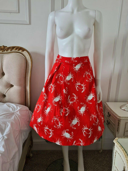 Lindy Bop Marie Red Shellfish Skirt - HerSecretCloset.co.uk