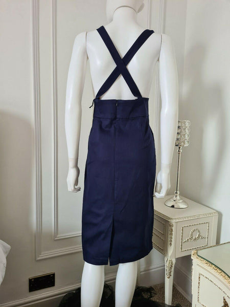 Lindy Bop 'Patty' Navy High Waist Pencil Skirt - HerSecretCloset.co.uk