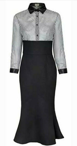 Lindy Bop 'Rhea' Vintage 1940's/1950's High Waisted Fitted Fluted Office Dress - HerSecretCloset.co.uk