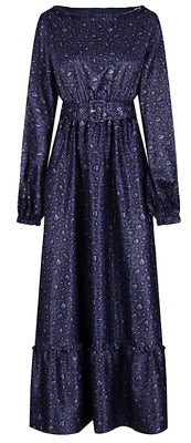 Lindy Bop Sydney Flowy Maxi Dress Navy Leopard